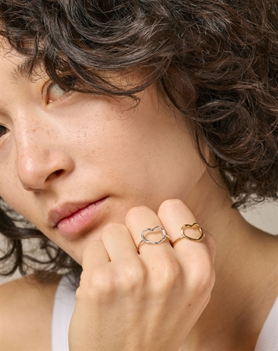Enamel Copenhagen - Organic Heart Ring - Sølvfarvet